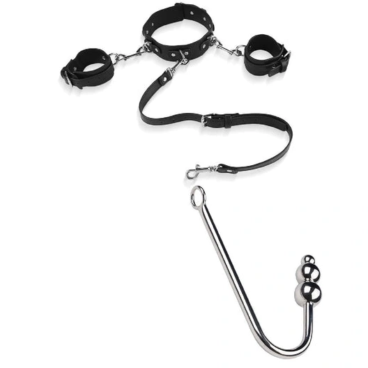 Beaded Collar and 5334 Cuffs Anal with Hook Elegant 0722